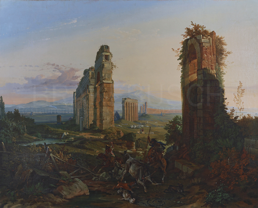 Friedrich Nerly d.Ä.: "Aqua Claudia mit Viehhirten", 1836, Kunsthalle Bremen